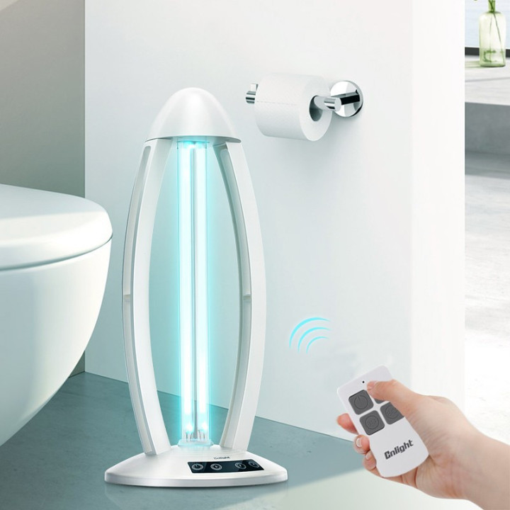 UVC 38W bactericidal lamp, timer, touchscreen, remote control, sterilization and disinfection 40 sqm, Cnlight