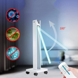Bactericidal lamp UVC 150W, portable, with mobile arm, timer and remote control, surface sterilization, 120 sqm