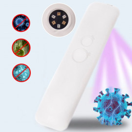 Esterilizador portátil UVC de 6 LED para objetos, temporizador, lámpara de varita, USB recargable, 400mAh, 15x3.8 cm