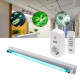 Bactericidal lamp UVC 40 W with ozone, surface sterilization 40 sqm, remote control, wall mounting