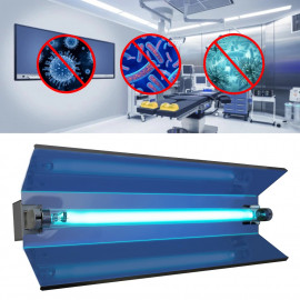 Regulowana lampa bakteriobójcza, świetlówka UVC 15W, odbłyśnik, montaż naścienny, IP20