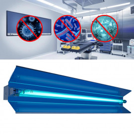 Lampada battericida UVC 30W orientabile, con riflettore, rotazione 140 gradi, tubo quarzo, montaggio a parete