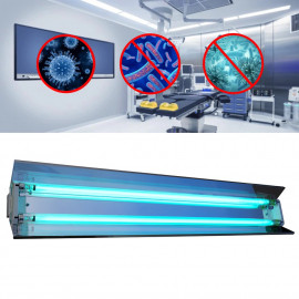 2x30W регулируема UVC бактерицидна лампа, рефлектор, въртене на 140 градуса, стерилизация