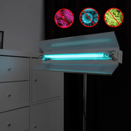 Lampada UVC 15W battericida con stativo, portatile, orientabile con riflettore, sterilizzazione, regolabile in altezza