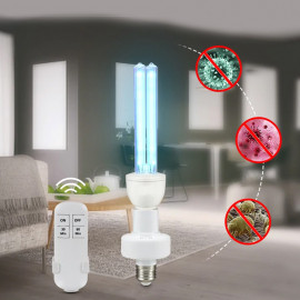 25W UVC bulb with remote control for sterilization and disinfection, E27 socket, timer