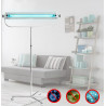 Lampada battericida portatile germicida UVC 30W in acciaio inox con supporto su ruote, tubo Phillips