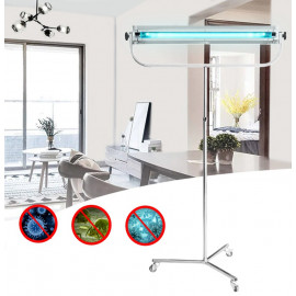 Lampa bactericida inox UVC 55W germicidala portabila, stativ pe roti, tub Phillips, comutator