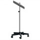 Mobile stand for bactericidal lamps, adjustable 100-160 cm, stainless steel rod, 5 wheels