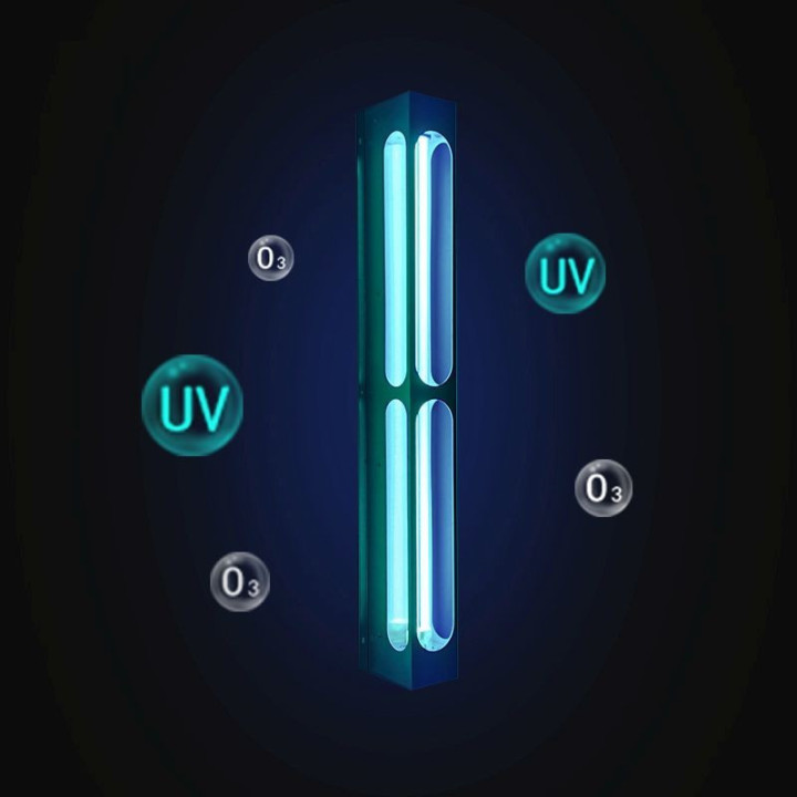 Lampa bactericida UVC 75W, dezinfectare, ozon, suprafata sterilizare 80mp, telecomanda, corp metalic, fixare perete
