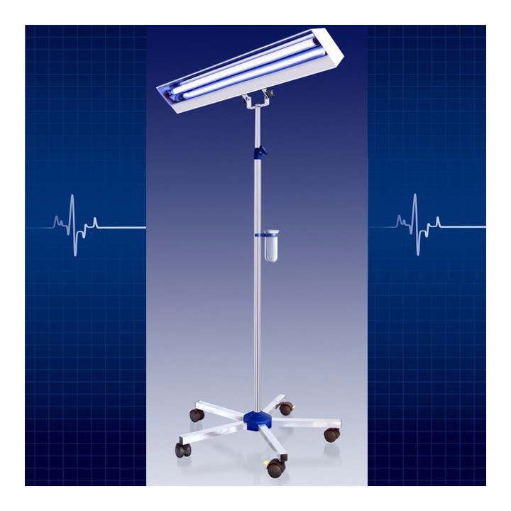 Lampa bactericida UVC de 2x55W cu suport mobil, sterilizare suprafata 45 mp