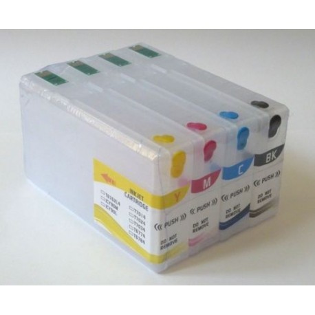 Refillable T676XL1-T676XL4 cartridges for Epson filled with UV invisible ink