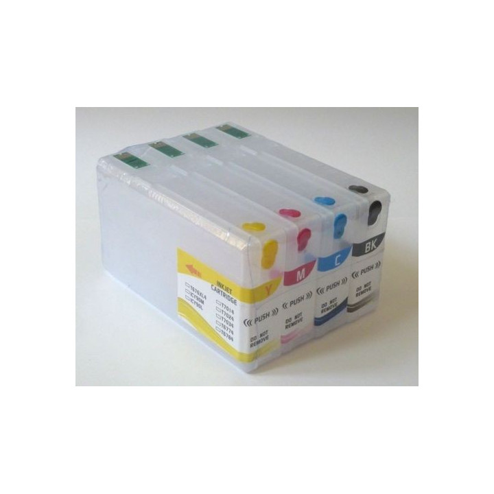 Refillable T676XL1-T676XL4 cartridges for Epson filled with UV invisible ink