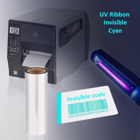 Ribbon invisible UV cyan for thermal printer