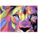 Blacklight poster Lion Colorfull print glow at blacklight art wall fluorescent