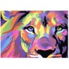 Blacklight postert Lion Colorfull print glow at blacklight art wall fluorescent