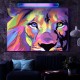 Blacklight poster Lion Colorfull print glow at blacklight art wall fluorescent