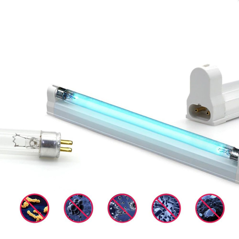 Bactericidal lamp UVC 8W Osram germicidal tube action surface 8 sqm disinfection and sterilization wall fixing