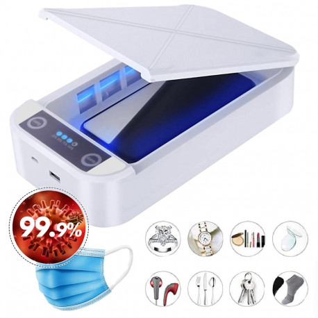 Portable 3-in-1 9W UVC LED Sterilizer for Small Objects, Aromatherapy Function, USB Phone Charger